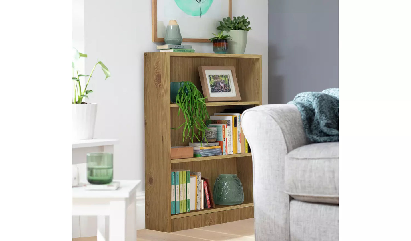 Assembled Apley Short Bookcase - Oak Effect